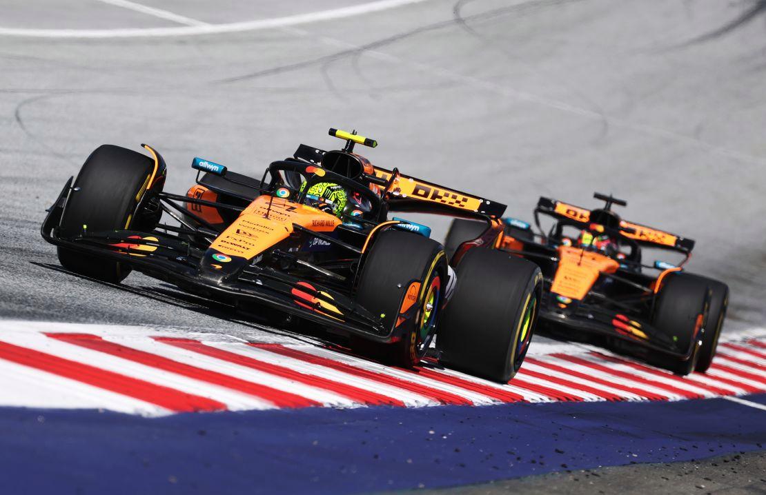 关于哈斯车队鏖战迈凯伦，诺里斯关键制胜的信息